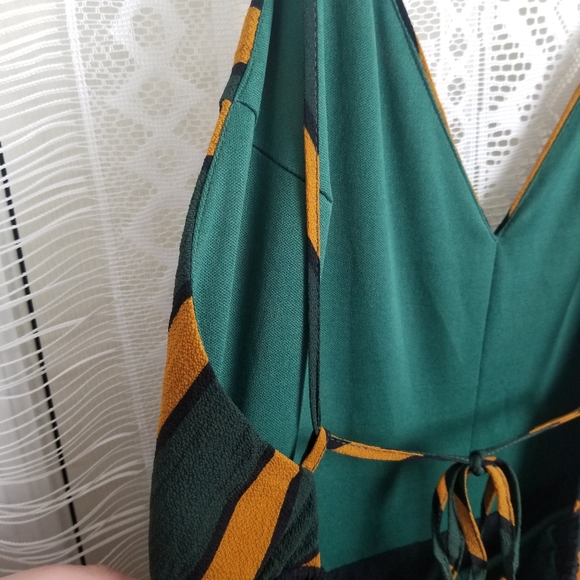 Striped Green and Orange Jumpsuit - Picture 4 of 7
